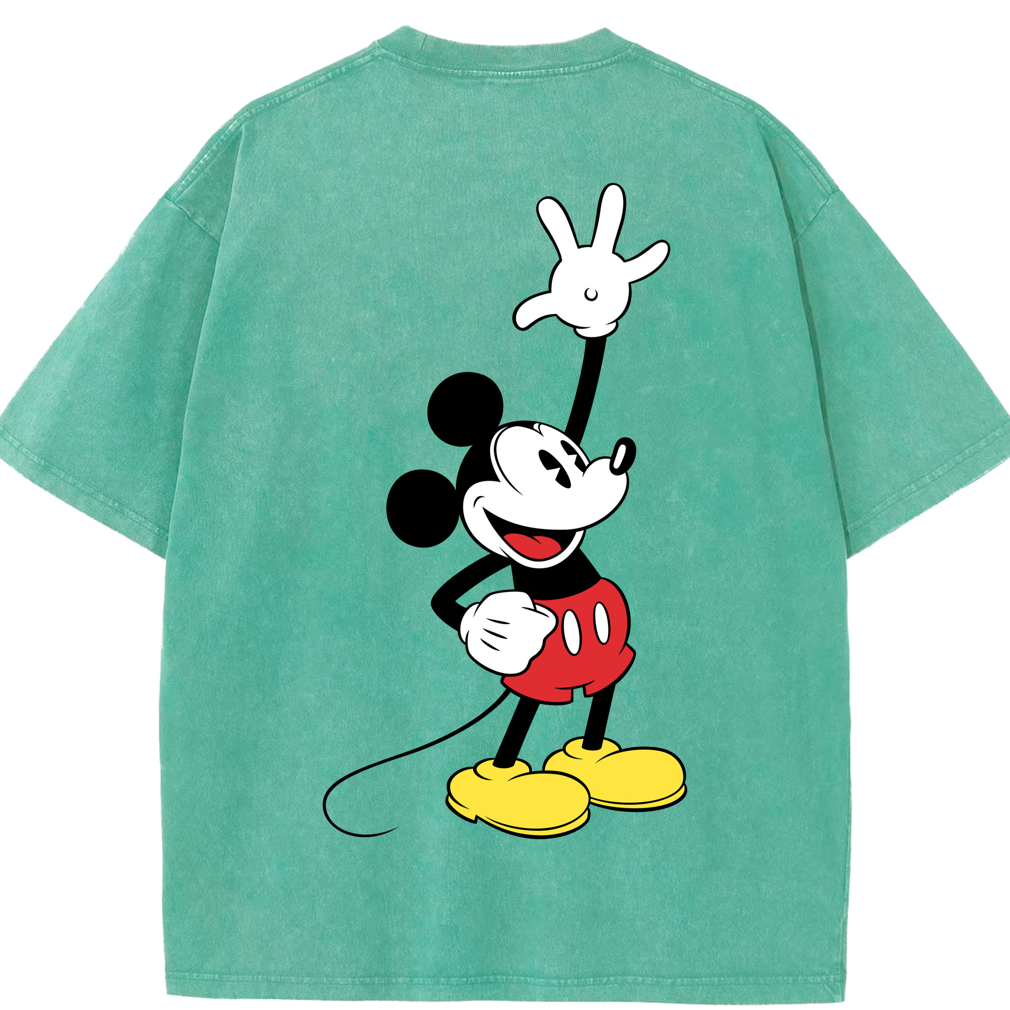 （画像用） ミッキーマウス Mickey Mouse 綿100% ヴィンテージ風 半袖Tシャツ（背面プリント）